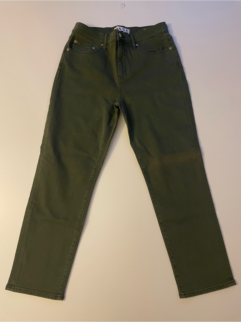 Slim Straight Olive Green Men's Jeans - Unbranded